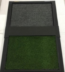 Tapete higienizante duplo grande verde e cinza