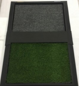 Tapete higienizante duplo grande verde e cinza